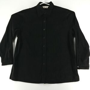 Penmans Blouse Women's XL  Long Sleeve Full Button Black Design Top